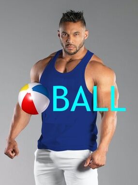 Ball Tank Top XL Gently worn Poly blend pinpoint mesh no fabric tag 21.5" armpit